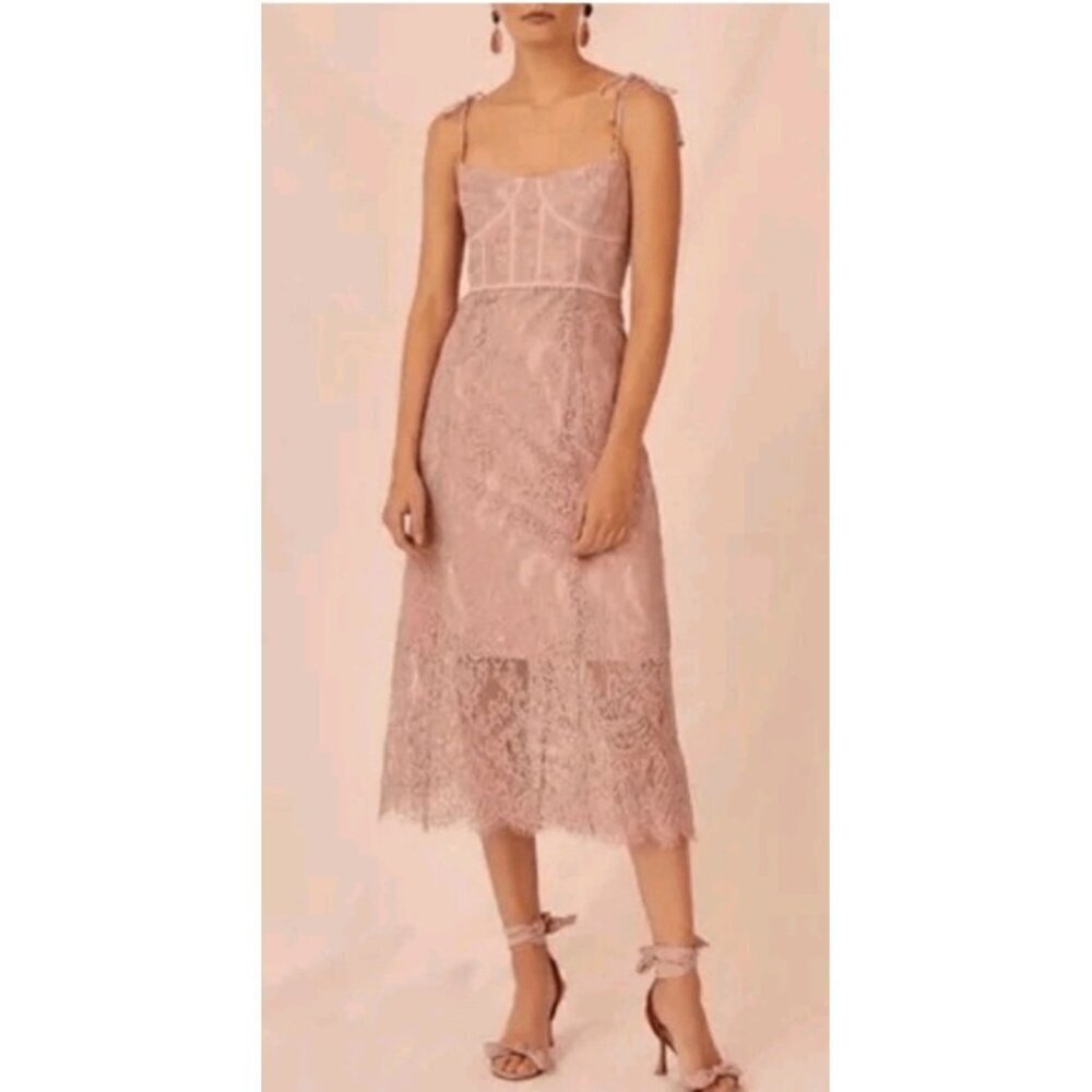 Keepsake the label nwt sense corset detail lace midi dress size M